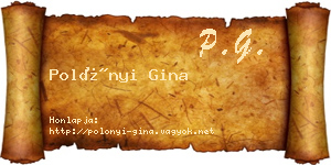 Polónyi Gina névjegykártya